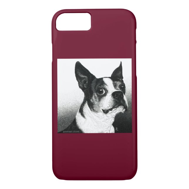 Boston Terrier iPhone 7 Funda - "estilo Boston" (Reverso)