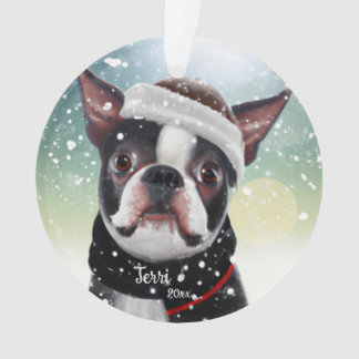 Boston Terrier, Navidades, ornamento de perro de S