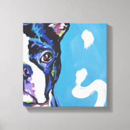boston terrier Pop Dog Art en lienzo envuelto