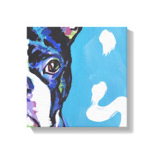 boston terrier Pop Dog Art en lienzo envuelto