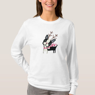 Boston Terrier Rudolph la camisa de Flowy del reno