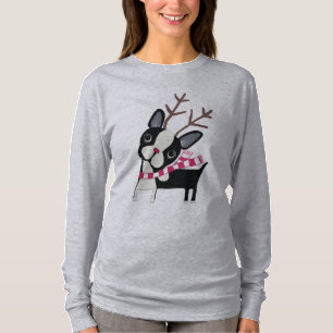 Boston Terrier Rudolph la camisa de Flowy del reno
