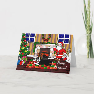 Boston Terrier y dibujo animado 3 del navidad de