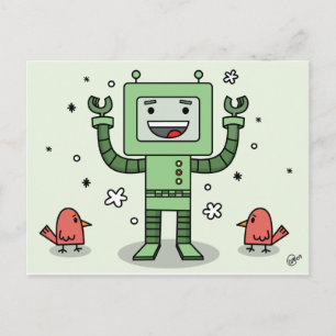 Bot y amigos felices - postal