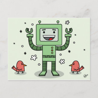 Bot y amigos felices - postal