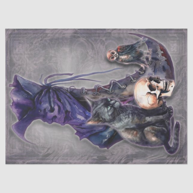 Bota de bruja con papel de desacoplamiento de búho (Anverso)