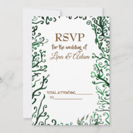 Botánica, acuarela, elegante tarjeta de foto RSVP