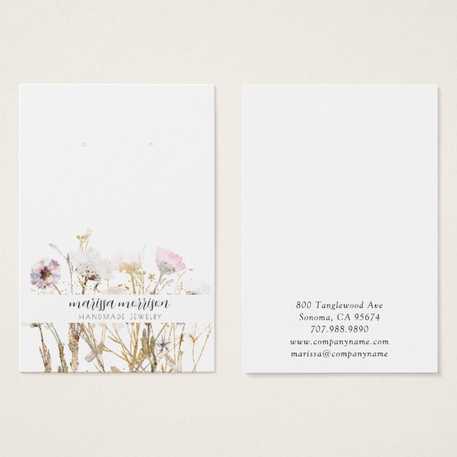 Botánica De Flor Silvestre De Oro Rosa (Anverso y reverso)