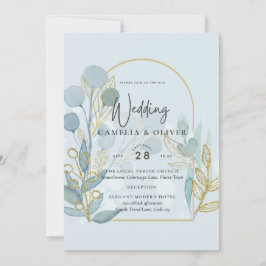 Botánica moderna; Invitación a la Boda de Oro Aqua