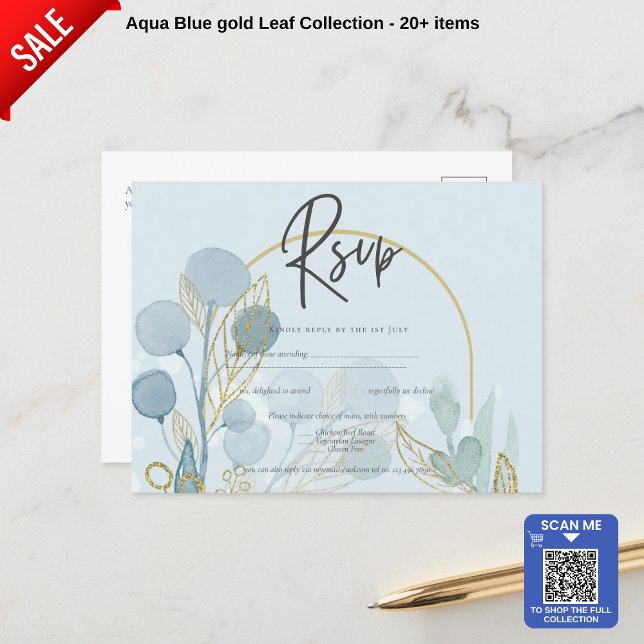Botánica moderna; Invitación a la Boda de Oro Aqua (Subido por el creador)