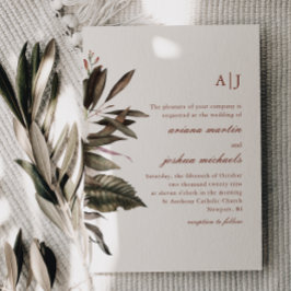 Botánica simple con invitación de Boda fotográfico