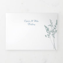Botánica simple,Triple letra Invitación plegada