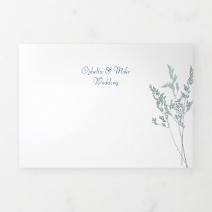 Botánica simple,Triple letra Invitación plegada