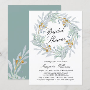 Botánica suave invitación a la ducha de novia