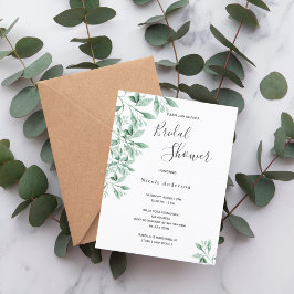 Botánica verde verde Bridal Shower invitación