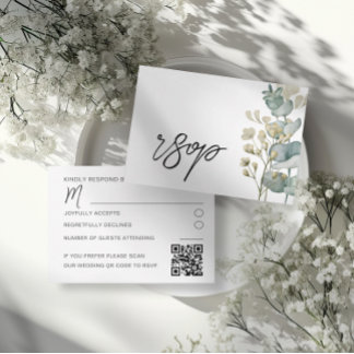 Botanical Eucalyptus Wedding RSVP Card