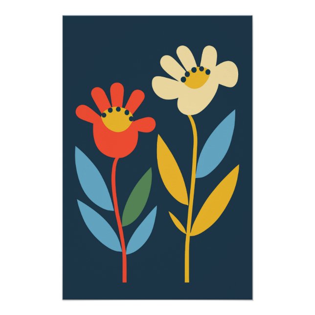 Botanical Flower Poster Floral Wall Art Nature Pos (Anverso)