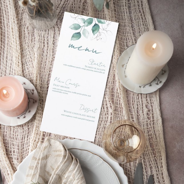 Botanical Greenery Wedding Reception Menu (Subido por el creador)
