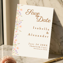 Botanical Watercolor Vine Border Save th Date Card