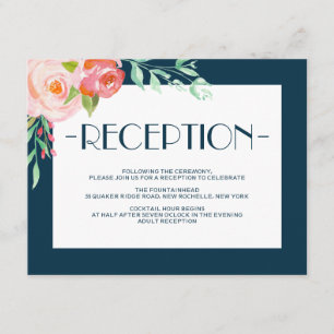 Botánicas en Flor   Tarjeta de Recepción de Boda