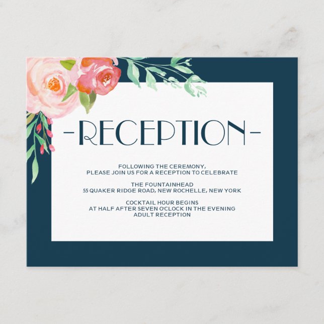 Botánicas en Flor | Tarjeta de Recepción de Boda (Anverso)