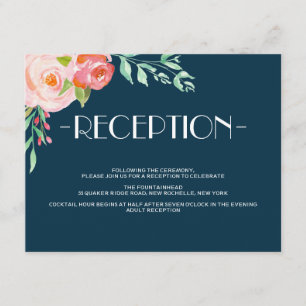 Botánicas en Flor Tarjeta de Recepción de Boda