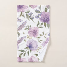 Botánico Acuarela Floral Púrpura Lavanda