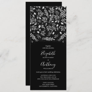 Botánico Blanco Negro Todo En Una Invitación De Bo