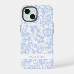 Botánico floral azul elegante