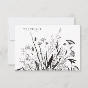 Botánico Floral Bouquet Gracias Notas