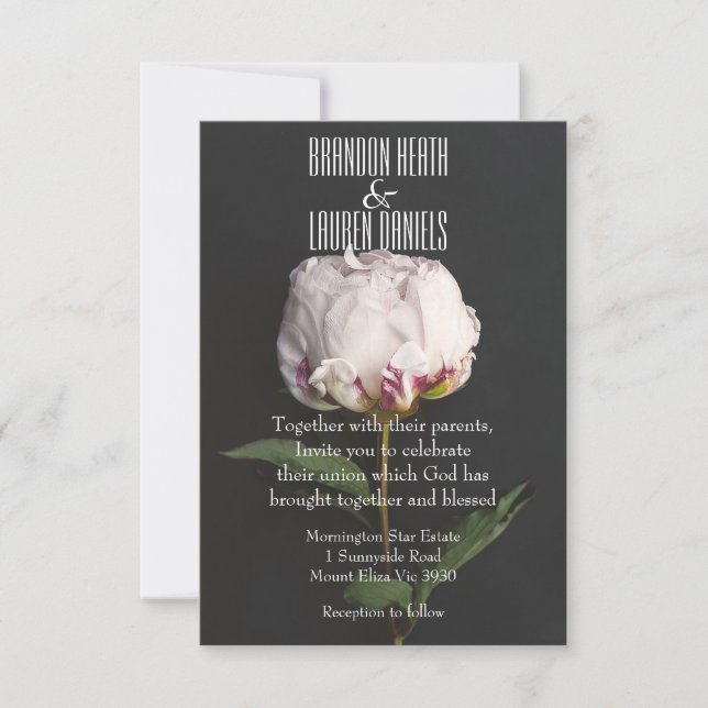 Botánico - invitación cristiana de la boda (Anverso)