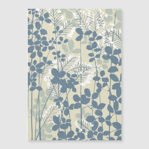 Botánico Japonés Azul Vintage: Helecho de Hoja Cre