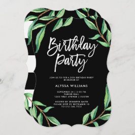 Botánico rayado | Invitación a la fiesta de cumple