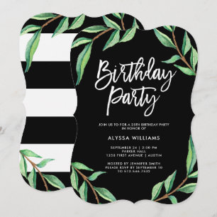 Botánico rayado   Invitación a la fiesta de cumple