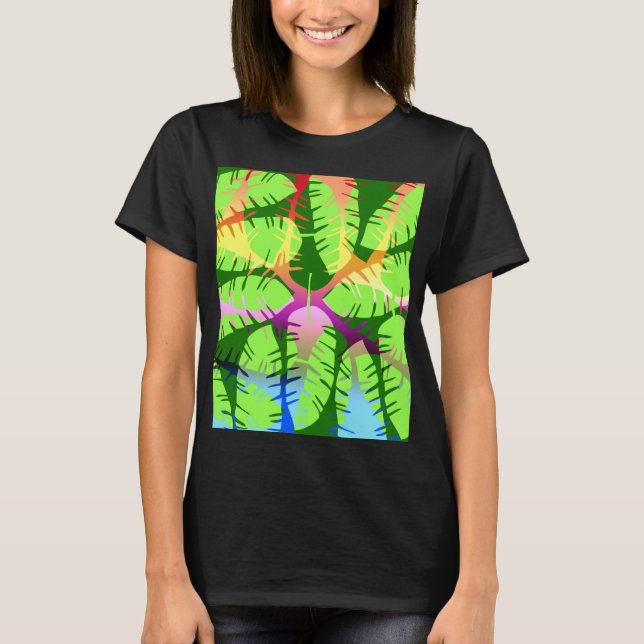 BOTÁNICO RESUMEN HOJAS DE PLÁTANO  Camiseta (Anverso)