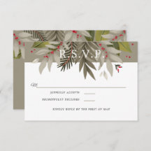 Botánico silenciado |Moss Gris y Rojo | RSVP de bo
