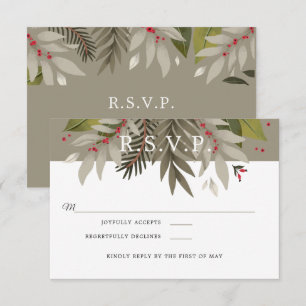 Botánico silenciado Moss Gris y Rojo RSVP de bo