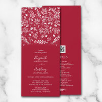 Botánico Todo En Una Cranberry Invitaciones A La B