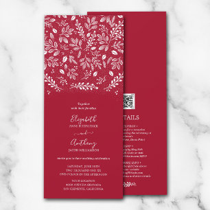 Botánico Todo En Una Cranberry Invitaciones A La B