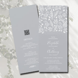 Botánico Todo En Una Invitación A La Boda Gris