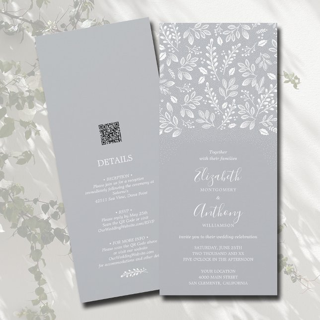 Botánico Todo En Una Invitación A La Boda Gris (Subido por el creador)