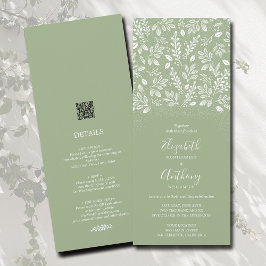 Botánico Todo En Una Invitación De Boda Verde Sage