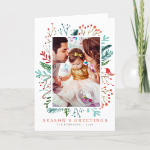 Botánicos de Foliage de Navidad con Acuarela Moder