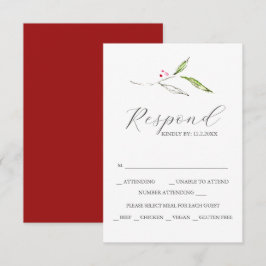 Botánicos de invierno de tarjetas RSVP de boda per
