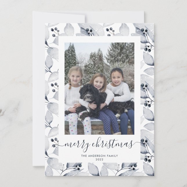 Botánicos de invierno Foto Tarjetas navideñas de f (Anverso)