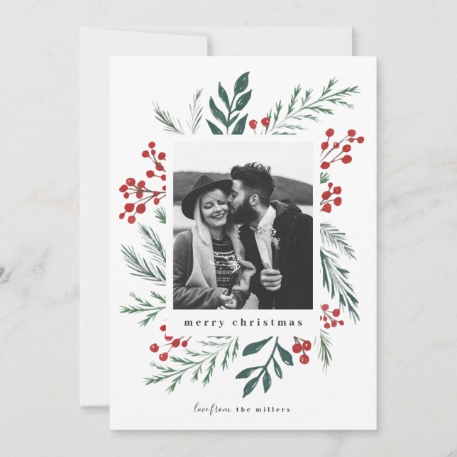 Botánicos de invierno Navidades elegantes foto (Anverso)