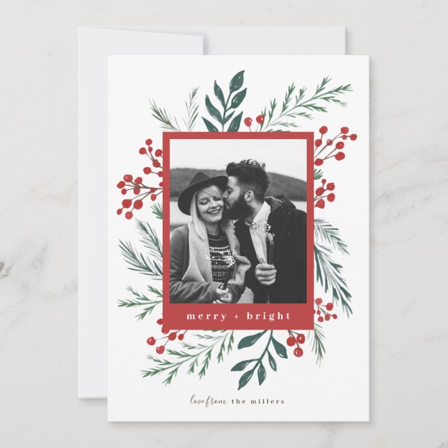 Botánicos de invierno Navidades elegantes foto (Anverso)