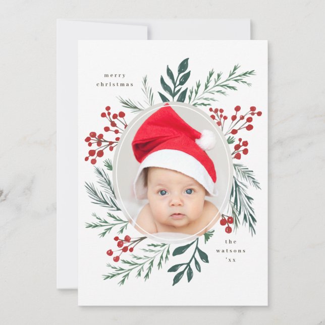 Botánicos de invierno Navidades elegantes foto (Anverso)