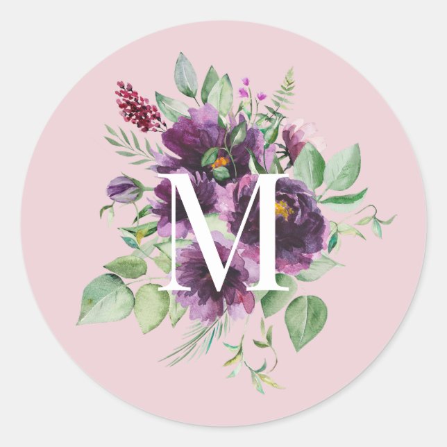 Botánicos florales Sello para sobres elegante (Anverso)