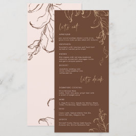 Botánicos minimalistas bohemios Menú de boda de te